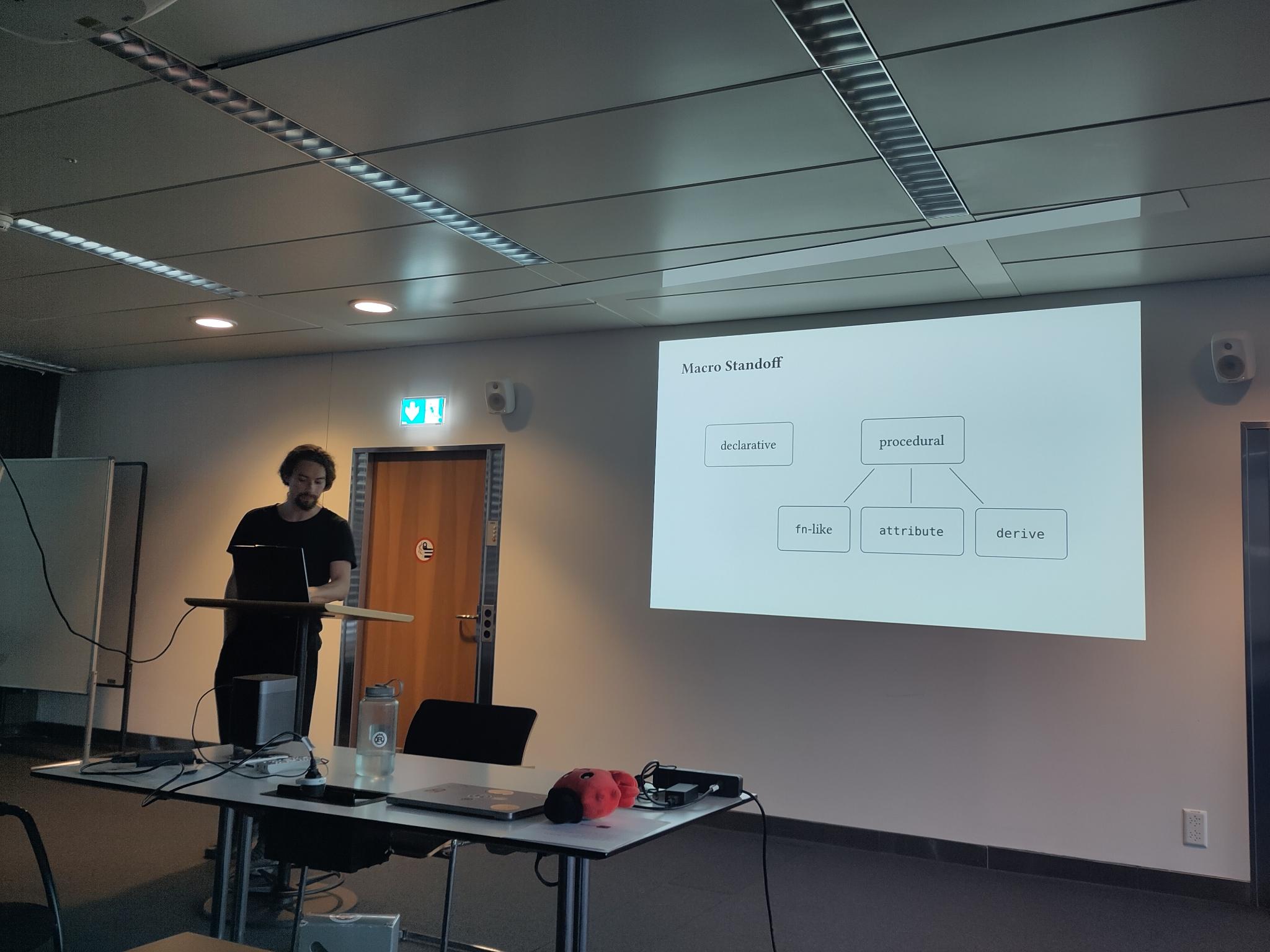 Jan Ferdinand Sauer presenting Rust macros